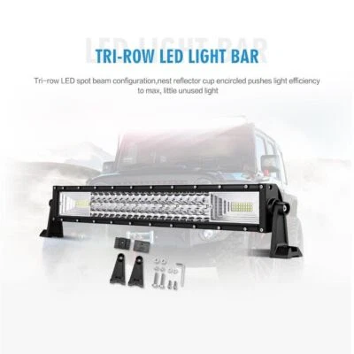 22"inch 324W LED Light Bar Flood Spot Combo for Offroad SUV Truck ATV Jeep Ford - Image 1 of 4