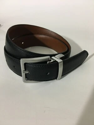 Cinturón Negro Imitación Cuero 20"-26" X-Pequeño 1 "Ancho Plateado Hebilla Clásico Foto 1 de 4