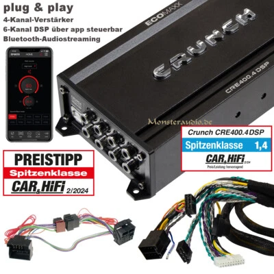 Crunch 4-Kanal Verstärker 6-Kanal DSP Bluetooth plug&play für Mercedes 40-PIN - Bild 1 von 4