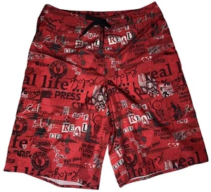Baúles de playa para tabla de baño First Wave rojos negros estampados sin forrar talla 38 - Imagen 1 de 12