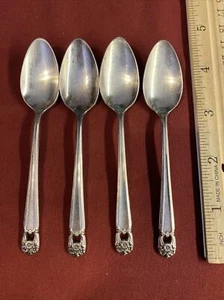 "4 cucharas Demitasse Eternally Yours International plateadas 4-3/8"" usadas en excelente estado" - Imagen 1 de 6