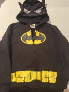 Batman zip up hoodie youth boys size Small fleece costume hooded sweatshirt - Picture 1 of 3