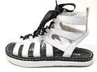 Earth Athena2 Gladiator Sandal Womans 8B White Leather Lace Up Ankle