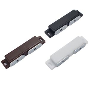 Versatile ABS Plastic Magnetic Touch Lock for Wardrobe Doors Brown/White/Black