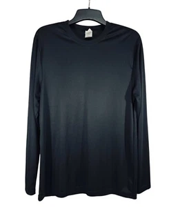 Hanes Sport Cool Dri Performance Black Long-Sleeve T-Shirt Size Large UPF 40 - Picture 1 of 8
