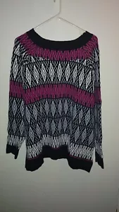 Women's Sweater size Large (18/20) WOMAN WITHIN Comfy Trendy Colorful Warm - Picture 1 of 3
