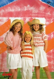~ Lister Knitting Pattern For Child's Lacy Sweaters & Top ~ 24" ~ 36" ~ - Picture 1 of 2
