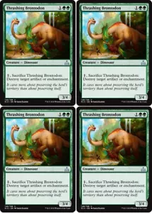 MTG - 4x THRASHING BRONTODON - Rivals of Ixalan (U) - Picture 1 of 1