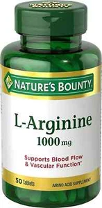 Nature's Bounty L-Arginine Amino Acid Supplement Tablets Non-GMO 1000 mg 50 Ct - Picture 1 of 1