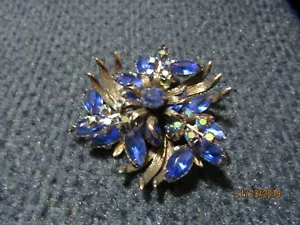 Beautiful Vintage Sapphire and Multi Color stones Pin/Brooch - Picture 1 of 4