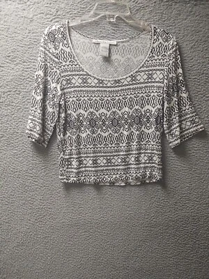 American Rag Cie укороченная рубашка женщин большой черный геометрический богемное блузка или топ - Изображение 1 из 4