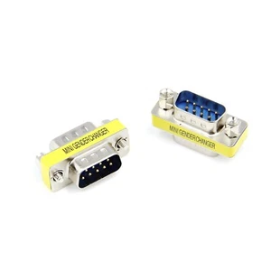 2x Connettore Adattatore Cambio Genere 9 Pin Maschio a Maschio Monitor TFT Seriale RS232 - Foto 1 di 3