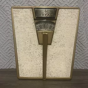 Vintage Royal Art Deco Gold Retro Mid Century Modern Bathroom Scale With Handle - Picture 1 of 8