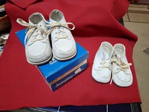 Jumping Jacks Baby Boot Shoes Cuddler Original Box White 4-1/2 C Lace Up Plus - Picture 1 of 9
