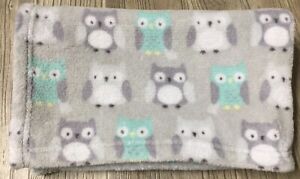Parent's Choice Plush Baby Blanket Owl Fleece Gray Aqua Owl Walmart Soft NWOT L5