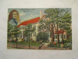 Tarjeta postal Winchester Virginia General Morgans Home VA - Imagen 1 de 2