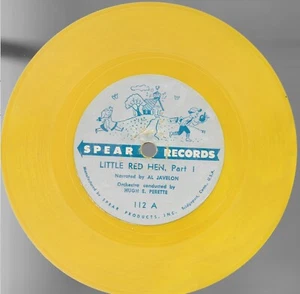 Little Red Hen Parts 1 & 2 * by Al Javelon (6", Spear) Colored Vinyl 78 RPM G+ - Picture 1 of 2