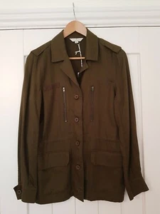 French Connection Womens Jacket Dark Olive Small, 75GAU, BNWT - Picture 1 of 9