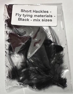 Short Hackles - Fly tying materials - Black - mix sizes - Picture 1 of 1