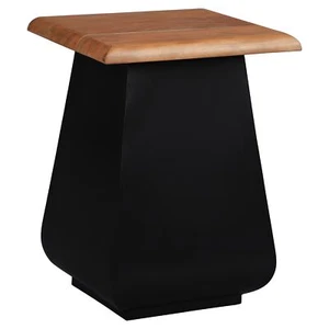 Beistelltisch Blumenhocker Couchtisch Metall Akazienholz Natur Holz 30x30x45 cm - Bild 1 von 5