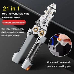 21-in-1 Multifunctional Electrical Wire Stripper Pliers' V5L0 Y1U3 G3N9 A8J O8G5 - Picture 1 of 12
