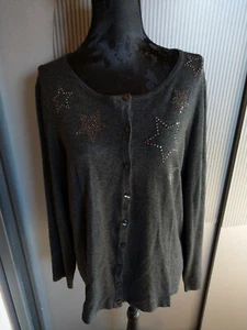 Strickjacke Cardigan grau Sterne Canda 38 M - Bild 1 von 3