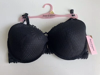 Sujetador Push Up Sexy Juicy Couture 38DD Negro Encaje JC5275D NUEVO Foto 1 de 4