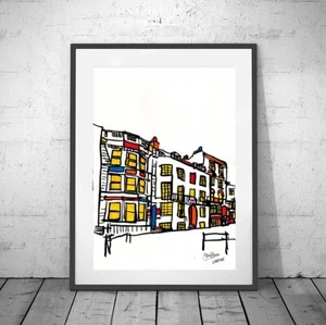 MARGATE ❤ Kent ❤ SIGNED ORIGINAL FRAMED PAINTING urban mid century boho bauhaus - Picture 1 of 10