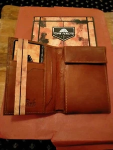 TONY PEROTTI BROWN GENUINE LEATHER WALLET - Picture 1 of 6