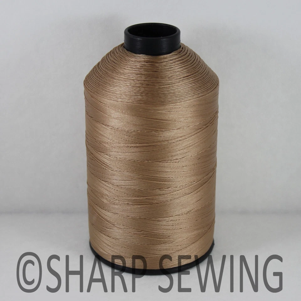 LT BROWN COPPER 8OZ N12 2800 YRDS CONE 69 BONDED NYLON THREAD SEW LEATHER CANVAS - Image 1 of 1
