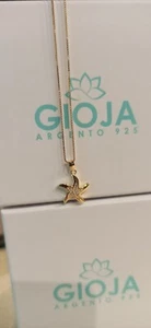 Collana Stella Zirconi Argento 925 Laminato Oro Gioja - Foto 1 di 3