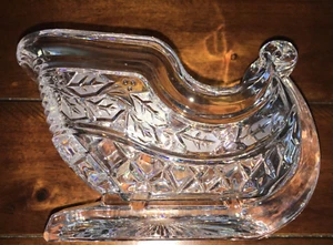 Royal LTD Sleigh Candy Nut Dish Holiday Clear Glass Heavy Christmas Holiday EUC - Picture 1 of 8