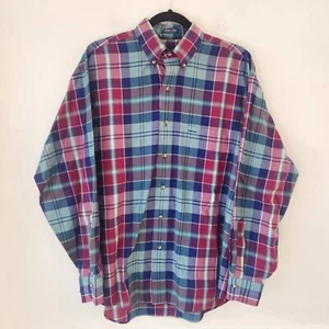 Gant Foxhunt Plaid Colorato Manica Lunga Bottoni Camicia Abito Casual Uomo M - Foto 1 di 9