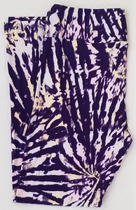 TC LuLaRoe Tall & Curvy Leggings Purple Multicolor Tie Dye Print U13 New - Picture 1 of 6