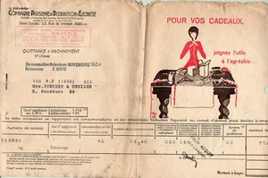 COMPAGNIE PARISIENNE DE DISTRIBUTION D' ÉLECTRICITÉ / FACTURE 1934 - Picture 1 of 2