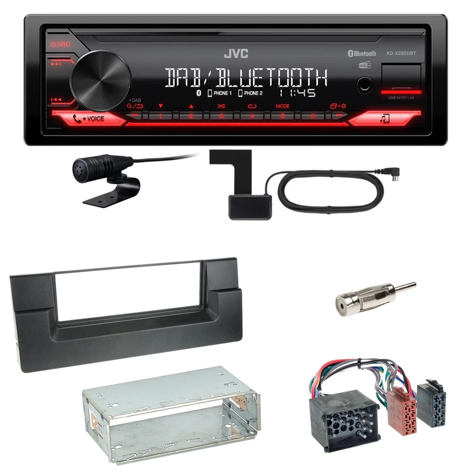 JVC KD-X282DBT Bluetooth DAB USB Einbauset für BMW 5er E39 bis 09/2000 - Bild 1 von 1