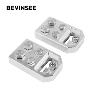 BEVINSEE Par 4 Puntos Terminal de Batería Estilo Terminal Plano SOLO USO DE PERNOS (+/-) - Imagen 1 de 7