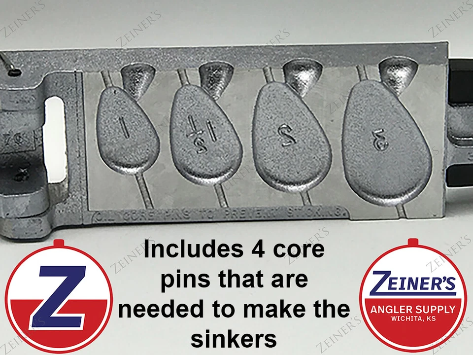 Do-It Molds 3244 No Roll Sinker Mold Nr-4-a 4 Cavity 1 Oz to 3 Oz