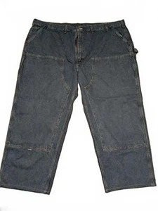 Carhartt Double Front Logger Dungaree Denim Jeans Pants Mens 52x30 Carpenter - Picture 1 of 13
