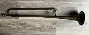 Early 1900's NUSS Marching Band Trombone w/ Gold Wash Finish Needs Work - Picture 1 of 22