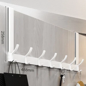 Over The Door Hanger 7 Hooks Clothes Coat Jacket Rack Towel Holder Storage UK - Picture 1 of 7