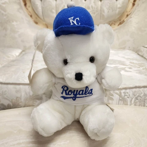 Vintage Kansas City Royals Stuffed Bear with Tag Cover