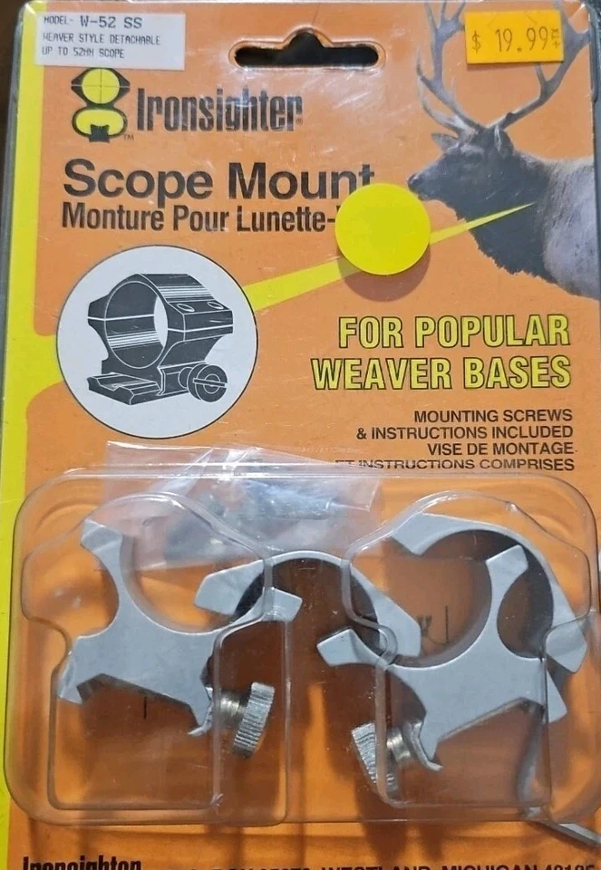 IRONSIGHTER 1" tube up to 52MM Objective Scope Mount #W-52SS - Image 1 of 1