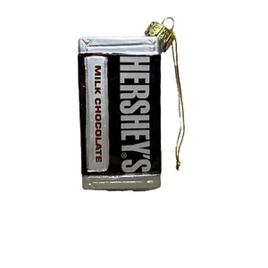 Hersheys Chocolate Candy Bar Glass Hand Crafted Christmas Ornament Kurt S Adler - Picture 1 of 9