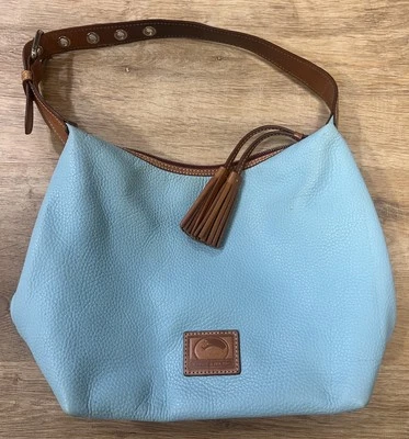 Bolso de Hombro Hobo Dooney & Bourke Para Mujer Cuero Grano Guijarro Azul Foto 1 de 4