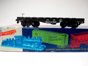 HO Roundhouse 1058 B&O Boxed & Built Old Time Flatcar Car Car Number 8969 - Picture 1 of 5
