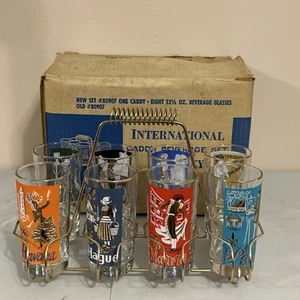 8er Set Vintage 1959 Libbey International Cities Of The World Longdrinkgläser SCHÖN - Bild 1 von 18