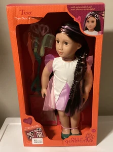 Muñeca Our Generation Tina 18" Rainbow Hair Grow con pinzas para el cabello - Imagen 1 de 4