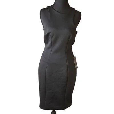 Marciano Bodycon Black Dress Womens XS Silver Chain Accents NEW - Image 1 of 4