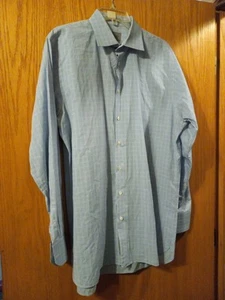 John W. Nordstrom Dress Shirt Canclini 120’s 2 Ply Sz 16/35 Traditional Fit Blue - Picture 1 of 6
